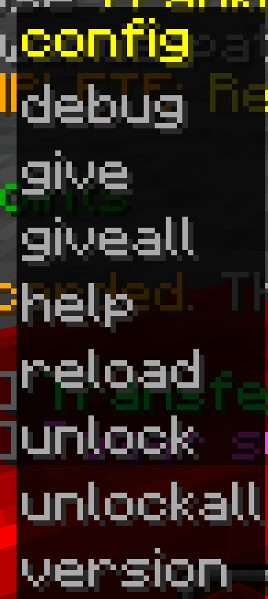 ItemMagnet command tab completion menu